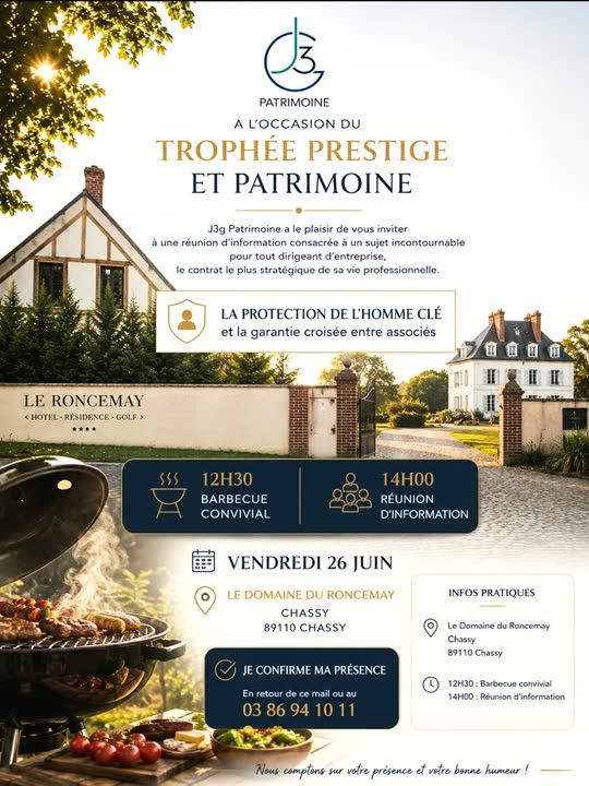 Invitation au Trophée Prestige & Patrimoine organisé par J3G Patrimoine